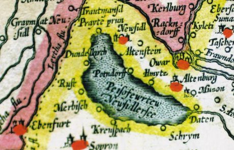 Tadten auf einer Landkarte aus dem Jahr 1650