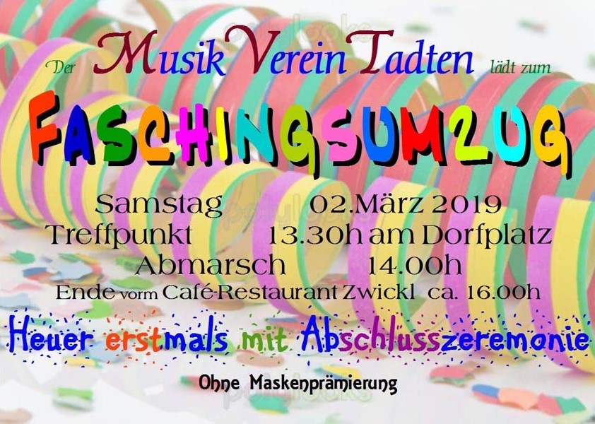 Flyer Faschingsumzug 2019